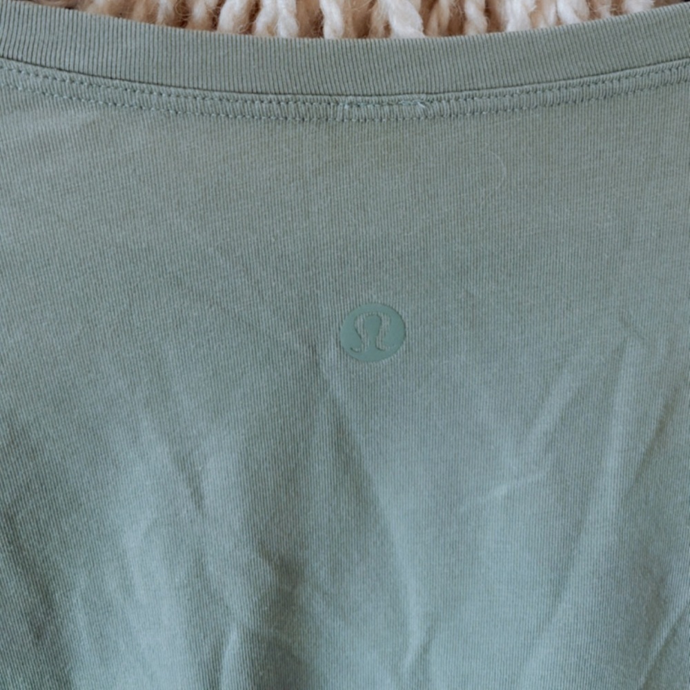 Lululemon BUNDLE Two Pima Cotton Long Sleeve Tees Ever Ready White and Green - Picture 7 of 7